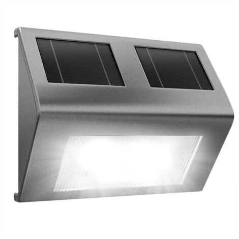 MONZANA® Lámpara Solar LED Impermeable para pared Exterior de Acero Inoxidable iluminación de Caminos sin cables