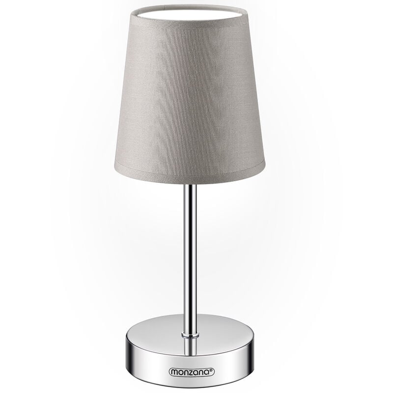 Monzana - Lampe de table avec abat-jour lampe de chevet avec interrupteur E14 parfait pour chambre salon décoration Set de 1 Taupe