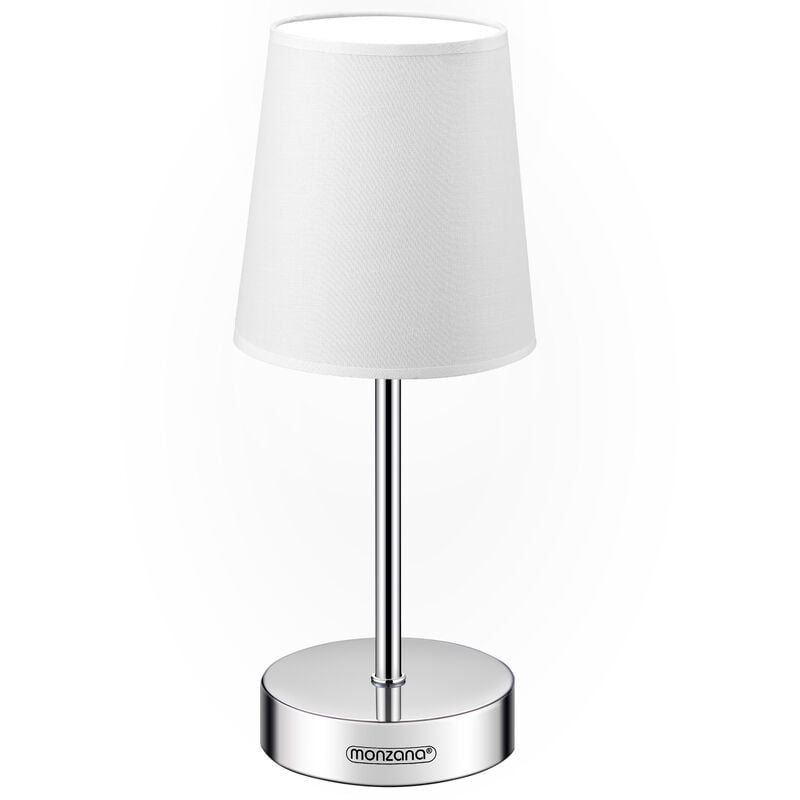Monzana - Lampe de table avec abat-jour lampe de chevet avec interrupteur E14 parfait pour chambre salon décoration Set de 1 blanc