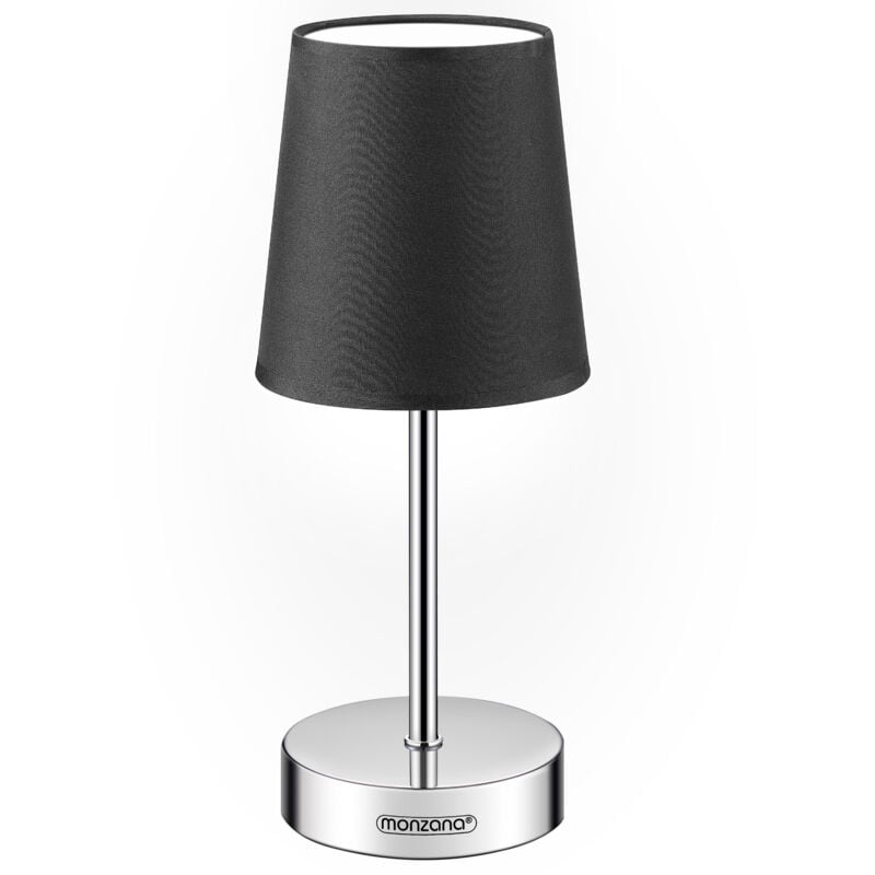Monzana - Lampe de table avec abat-jour lampe de chevet avec interrupteur E14 parfait pour chambre salon décoration Set de 1 anthracite