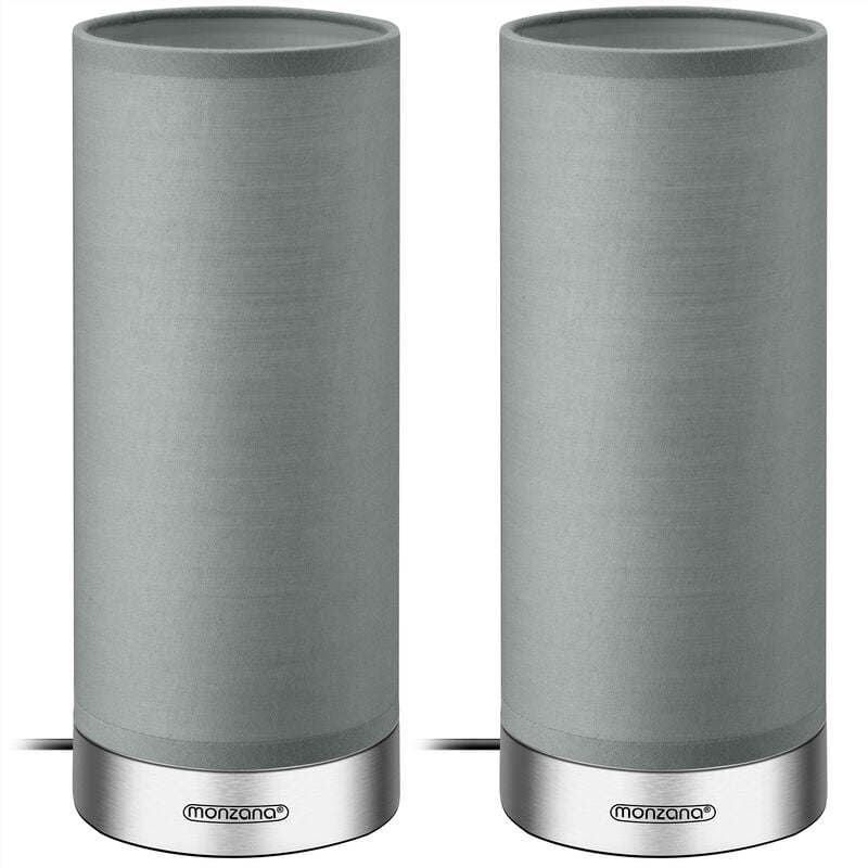 2x Lampes de table LED fonction tactile luminosité réglable E14 Chambre Salon lampe de chevet bureau éclairage intérieur Gris nickel satiné