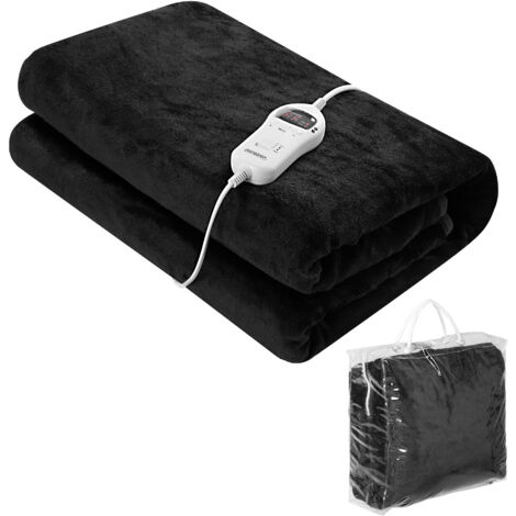 MONZANA® Large Electric Blanket Cosy & Warm in Winter Heated Blanket 180x130cm Washable 2m Power Cable Timer & Overheating Protection 10 Heat Settings Dark Grey