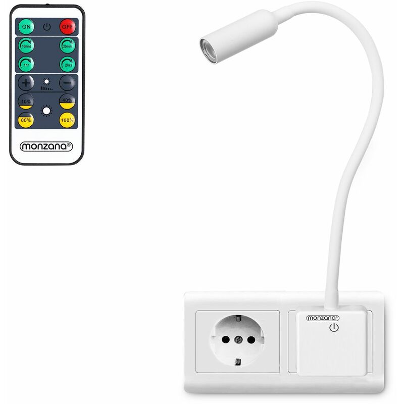 

LED lámpara con enchufe Lámpara de toma corriente Lámpara de escritorio luz de pared Gris pardo - 40x13.5cm - Gris pardo - 40x13.5cm - Monzana