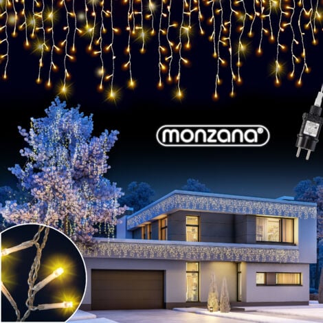 MONZANA® LED-Lichterkette Regen Innen Außen Warmweiß Kaltweiß Lichternetz Lichtervorhang Beleuchtung Außen Innen Weihnachten Weihnachtsdeko Weihnachtsbeleuchtung  400 LEDs
