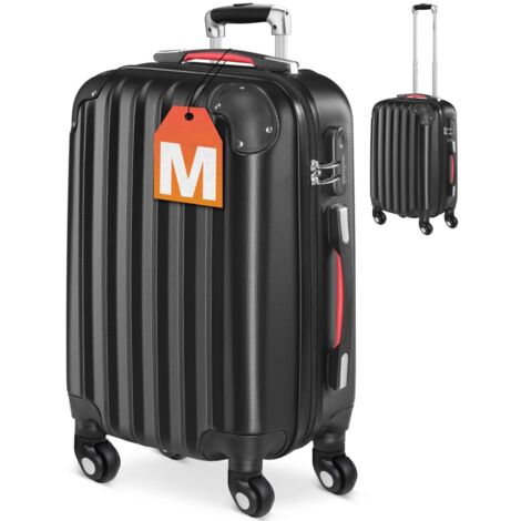 Monzana Maleta rígida Baseline M color Negro equipaje de viaje 34L peso 2,25Kg con ruedas 360° trolley 2 asas valija