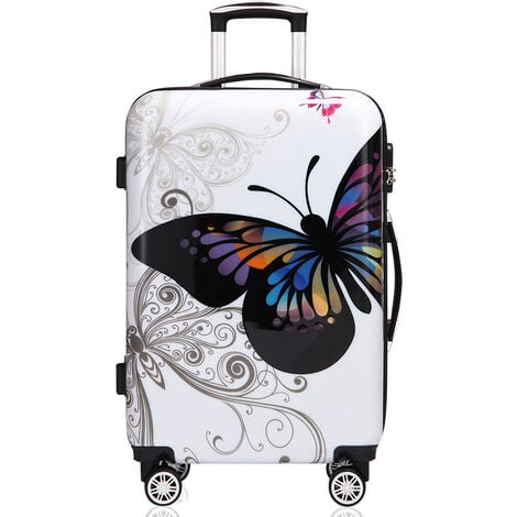 Monzana Maleta rígida Butterfly M L XL Equipaje de Viaje de 42L 66L 98L con ruedas 360° trolley 2 asas valija