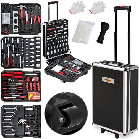 Monzana Maletín de herramientas con 899 piezas y función Trolley Caja de herramientas completa