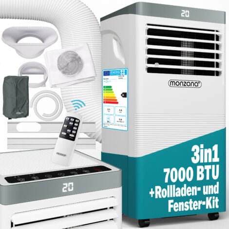 MONZANA® mobile Klimaanlage MZKA780 7000 BTU 3in1 Fernbedienung 2100W Abluftschlauch Timer Schlafmodus Klimagerät Luftentfeuchter Air Conditioner