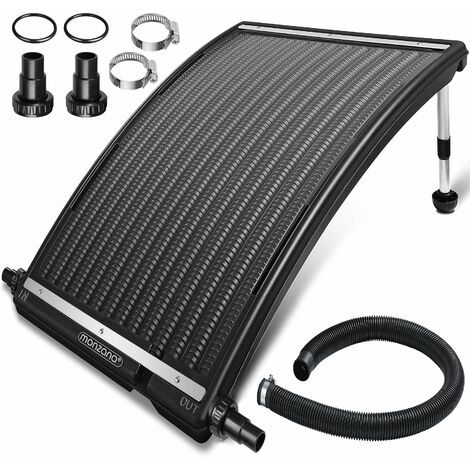 Monzana – Panneau de chauffage solaire pour piscine – Débit 10.000 L/h – Surface 0,75 m² – Pieds réglables 26-38 cm – PEHD résistant aux intempéries