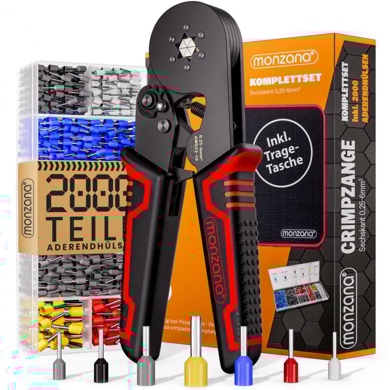 MONZANA® Pinza per crimpare esagonale 0,25-6mm²