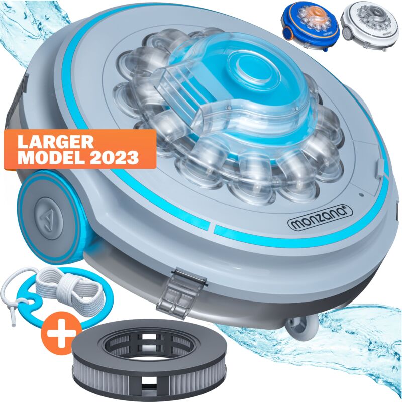 Pool Robot Poolboy600 Wireless Fully Automatic Battery Vacuum Cleaner - Grey - Monzana