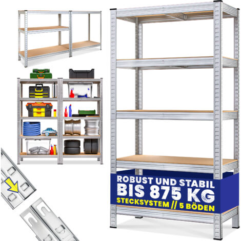 Deuba scaffale x 2 alta portata metallo portata fino a 875kg 180x90x40cm 5 ripiani