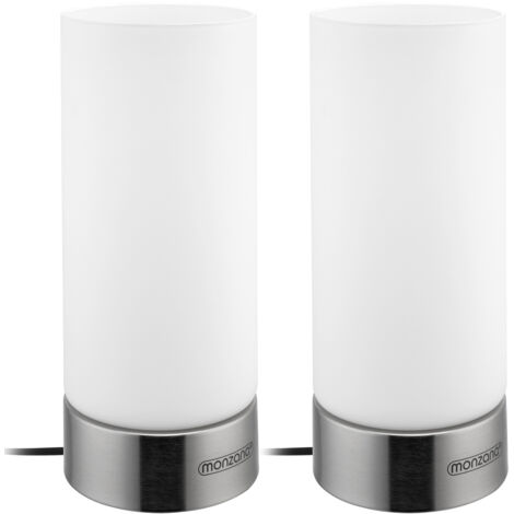 MONZANA® Set of 2 Table Lamps  Touch Control with 3 Brightness Levels  Glass Shade & Non-Slip Base  Includes Energy-Saving LED Bulbs  Modern & Versatile Lighting for Any Room