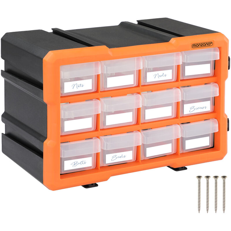 Monzana Small Part Organiser Box Extendable Different Sizes Tool Compartment Pieces 24 Fächer Boxsystem (de)