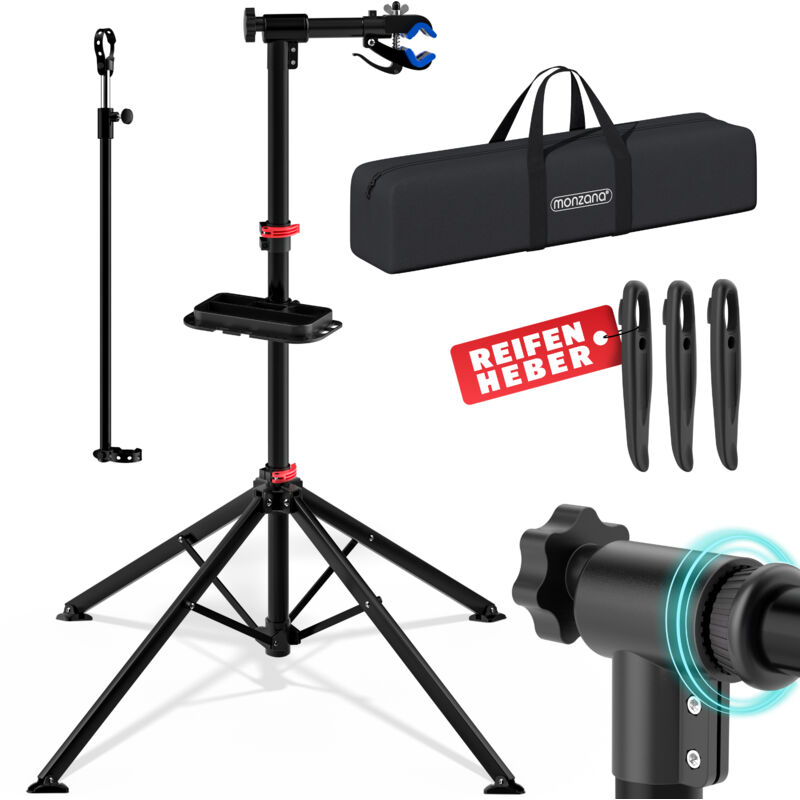 

Monzana Soporte para reparación de bicicletas con altura regulable para taller máx.30kg