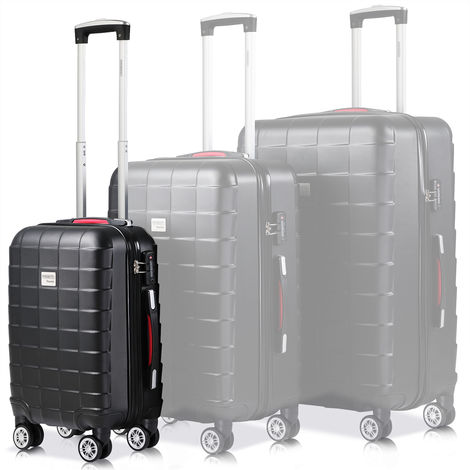 Monzana Suitcase Exopack Trolley Carry On TSA Hand Cabin Luggage Hard Shell Travel Bag Lightweight Wheels