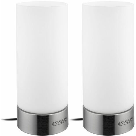 Monzana Tischlampe 2er Set Nachttischlampe Design Tischleuchte Touch 3 Helligkeitsstufen Wohnzimmerlampe Leuchte 2er Set Lumo