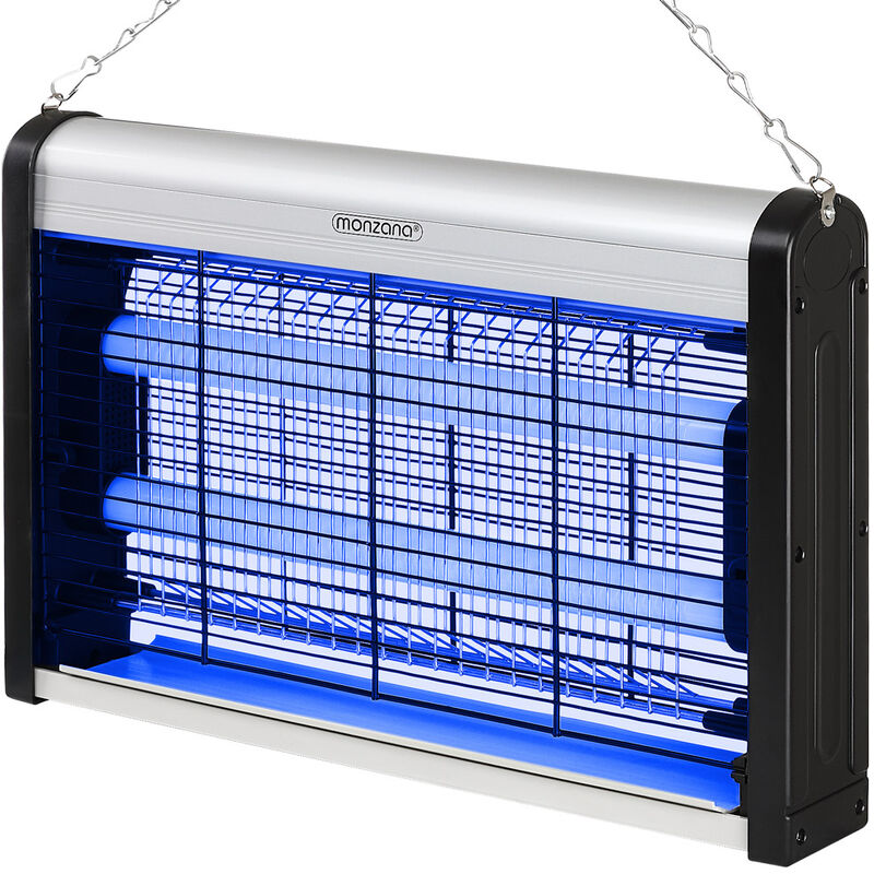 

Trampa para insectos Lámpara eléctrica antimosquito mata insectos voladores LED UV 80m² incl. cadena para colgar - Monzana