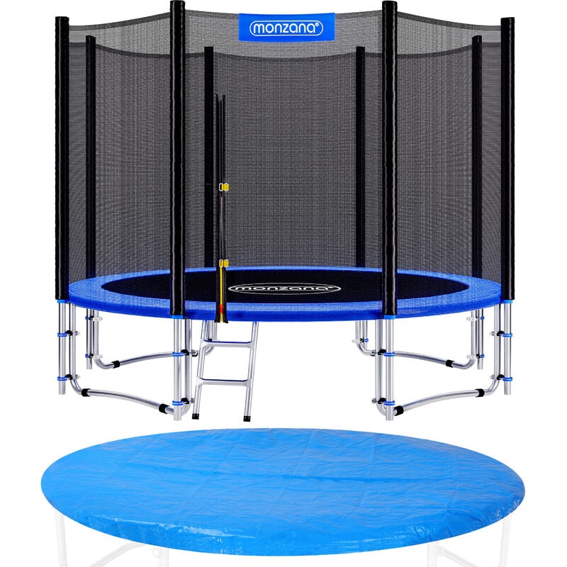 

Trampolín para jardín set completo + cobertura cama elástica de diámetro a escoger 244 305 366 y 426 cm Ø 305cm - Monzana