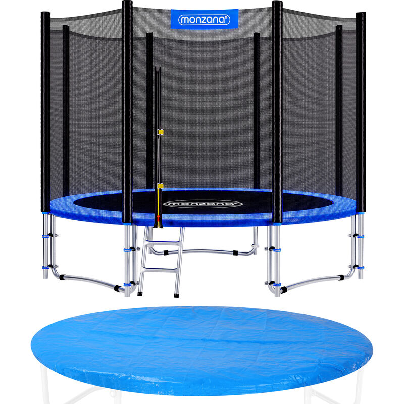 

Trampolín para jardín set completo + cobertura cama elástica de diámetro a escoger 244 305 366 y 426 cm Ø 244cm - Monzana