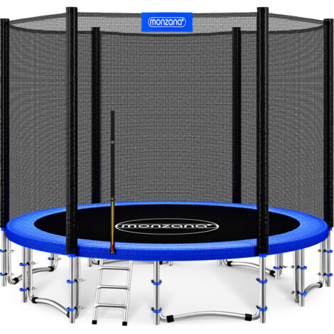 Monzana – Trampoline extérieur rond Ø427cm – Capacité 150kg – Filet de sécurité renforcé – Échelle et poteaux inclus – Certification TÜV SÜD GS