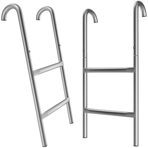 Monzana Trampoline Ladder 61.5 / 76/90/110 cm 2-3 Steps UV-resistant, Flexible Installation Safety Ladder Access Ladder 61.5cm - 2 Metallstufen (de)