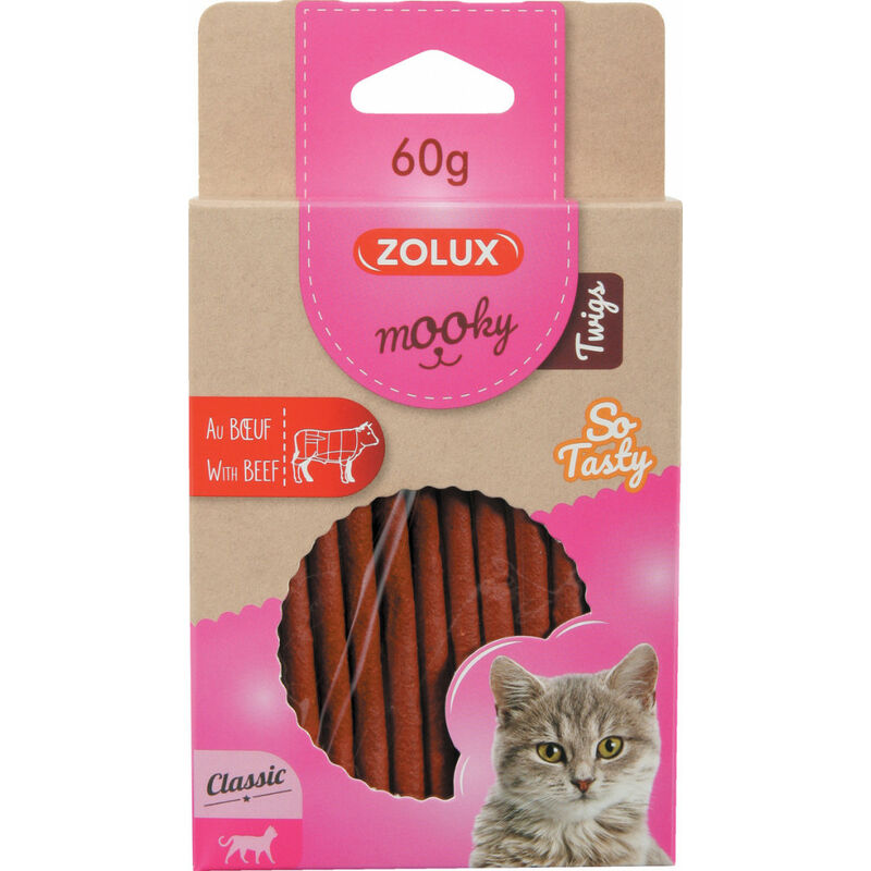 

Mooky Twigs Beef Candy 60 g. para gatos.