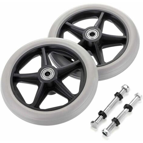 moon-2PCS 6 inch Replacement Rubber Wheel for Wheelchair Front Wheels Rollator Walker Non-Slip Replacement Casters Casters Wheels Replacement Wheel Accessories for