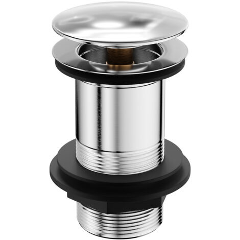Moon Cap Brass Unslotted Click Clack Basin Waste