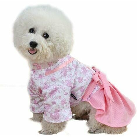 moon-Dogs Camisas Ropa para Perros Ropa para Mascotas Vestido de Cachorro de Moda Fácil de Poner y Quitar Vestido de Primavera Verano para Perros para Gatos, Cachorros, Perros medianos y Grandes (Rosa