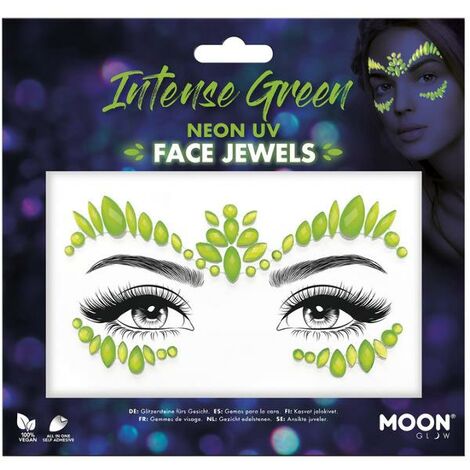 Moon Glow Face Jewels - Intense Green - Neon UV - M47035