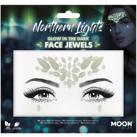 Moon Glow Face Jewels - Northern Lights - Glow In The Dark - M46502