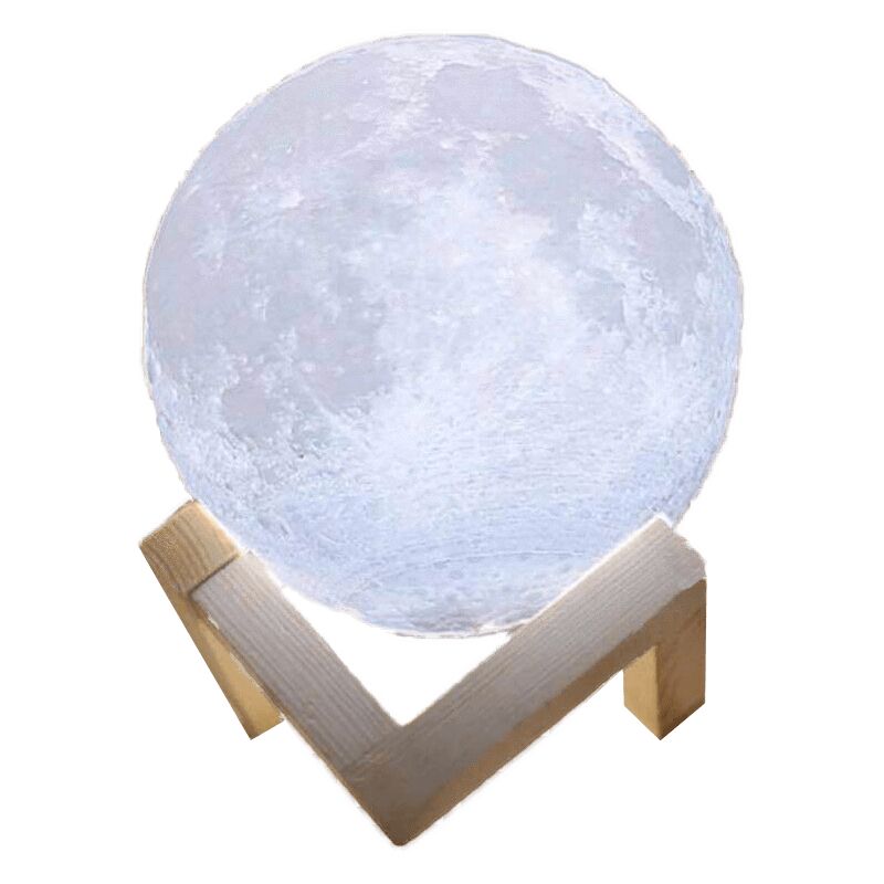 Image of Mediawave Store - moon led Lampada 3D led CM3278 ad accensione touch a forma di luna 12 cm