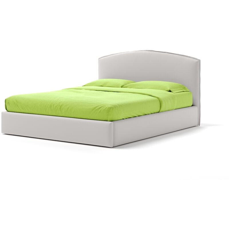 Letto Contenitore Made In Italy Cangù moon matrimoniale similpelle bianco