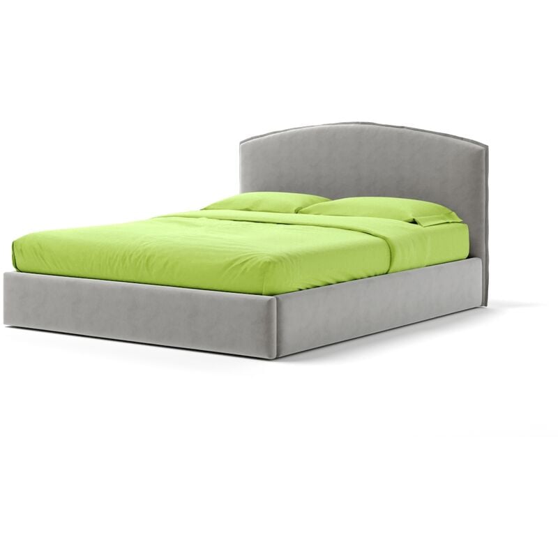 Letto Contenitore Made In Italy Cangù moon matrimoniale tessuto grigio perla