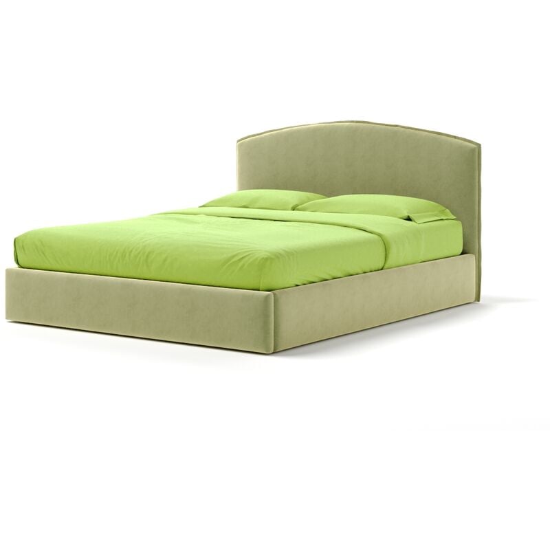 Letto Contenitore Made In Italy Cangù moon matrimoniale tessuto verde