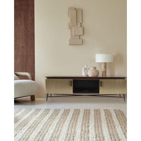Moon - Meuble tv finition laiton vieilli 145 cm