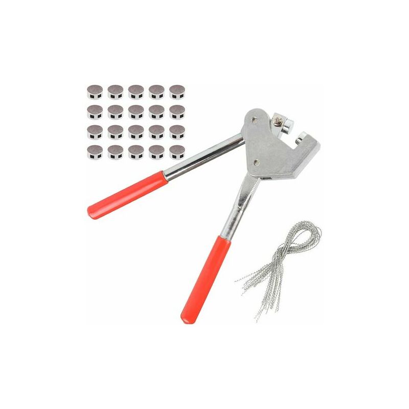 Moon-Plumb Pliers with 20 Leads Diameter 10mm and 20 Plumb Lines 17cm with Red Plastic Coated Handle