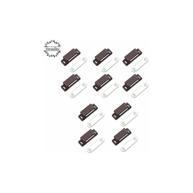 Héloise - moon-Powerful magnetic latch – holding force 4kg – set of 10 brown – door magnet – magnet latch – cupboard magnet – cupboard door magnet,