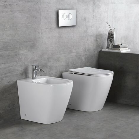 WC Filo Parete Vortix Sedile e Copri vaso Senza Brida L36.5xP56xA41cm