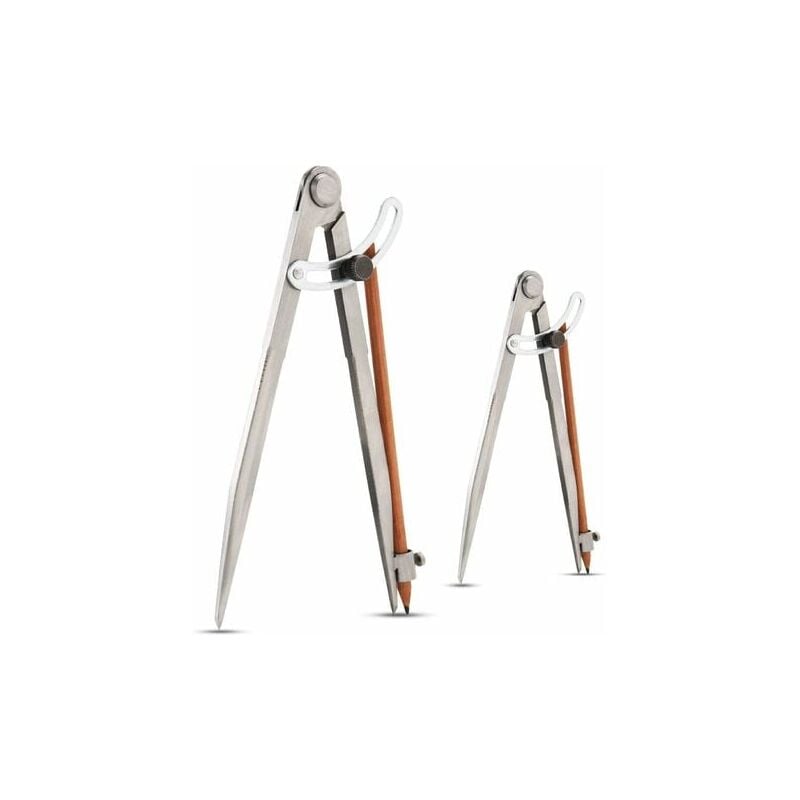 Moon - Set of 2 Professional Woodworking Compasses with Wing and Pencil Holder 150mm and 250mm