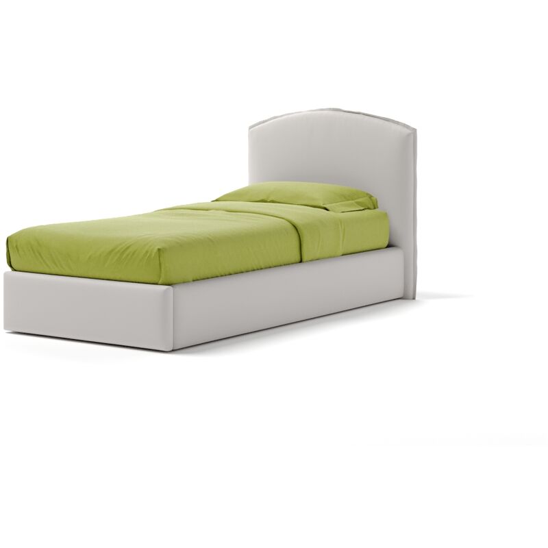 Letto Contenitore Made In Italy Cangù moon singolo similpelle bianco