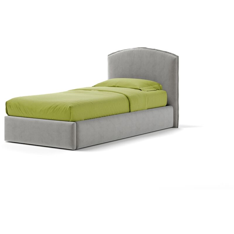 Letto Contenitore Made In Italy Cangù moon singolo tessuto grigio perla