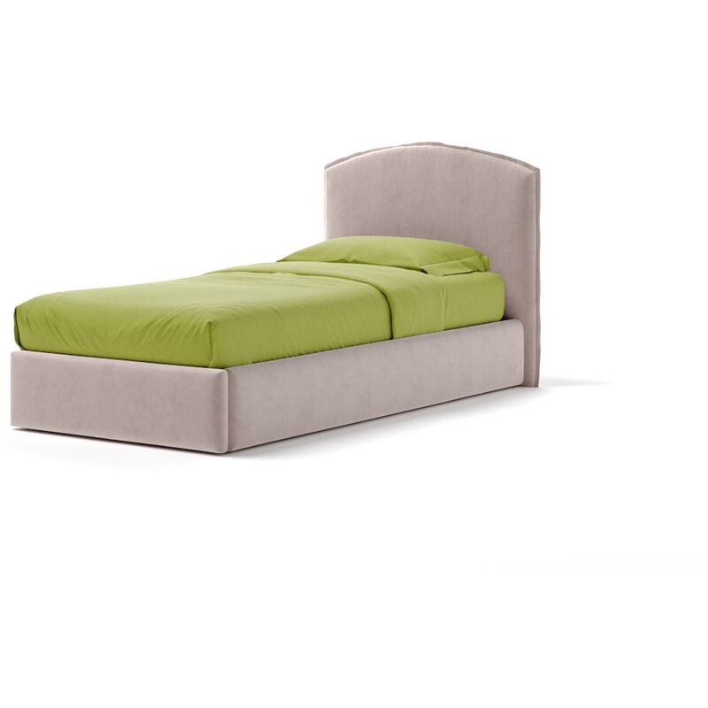 Letto Contenitore Made In Italy Cangù moon singolo tessuto rosa