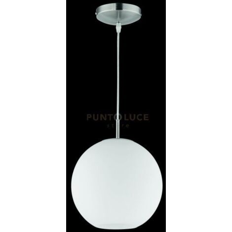 MOON SOSPENSIONE SFERA VETRO BIANCA D.25CM 1 LUCE ATTACCO E27