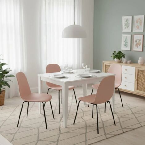 Moon, Tavolo allungabile con top in Melaminico Cemento bianco (80cm X 130/290cm H. 76cm) Made in Italy  Duzzle