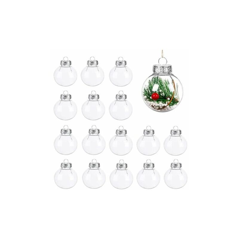 Moon-Transparent Christmas Balls, 16 pcs Clear Fillable Ball, 6cm Christmas Balls Acrylic Decoration Balls, Christmas Tree Balls, diy Fillable Craft