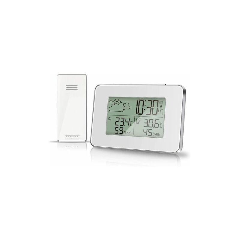 Moon-Wireless Weather Station Indoor Outdoor Thermometer Hygrometer with Outdoor Sensor lcd Display Digital Temperature Humidity Monitor with