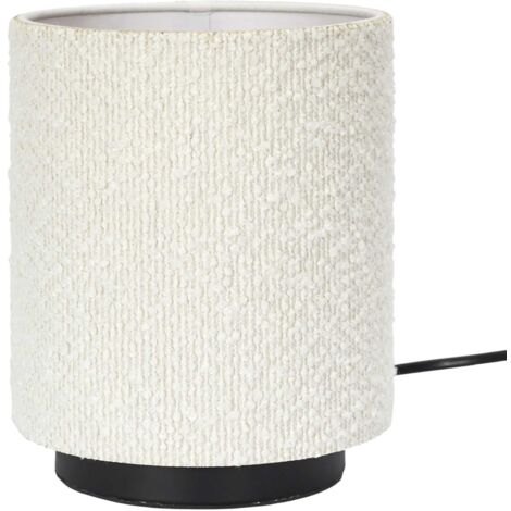 MOONA Bouclé-Tischleuchte, cremefarben, 25 cm