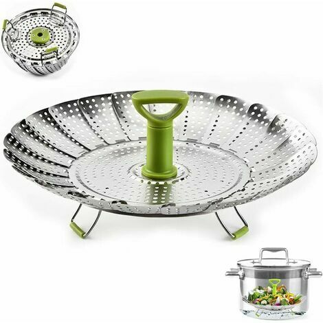 Vegetable Steamer Basket For Cooking, Large (6.5 To 11) Stainless Steel Steamer  Basket Folding Expandable Steamers To Fit Various Size Pot